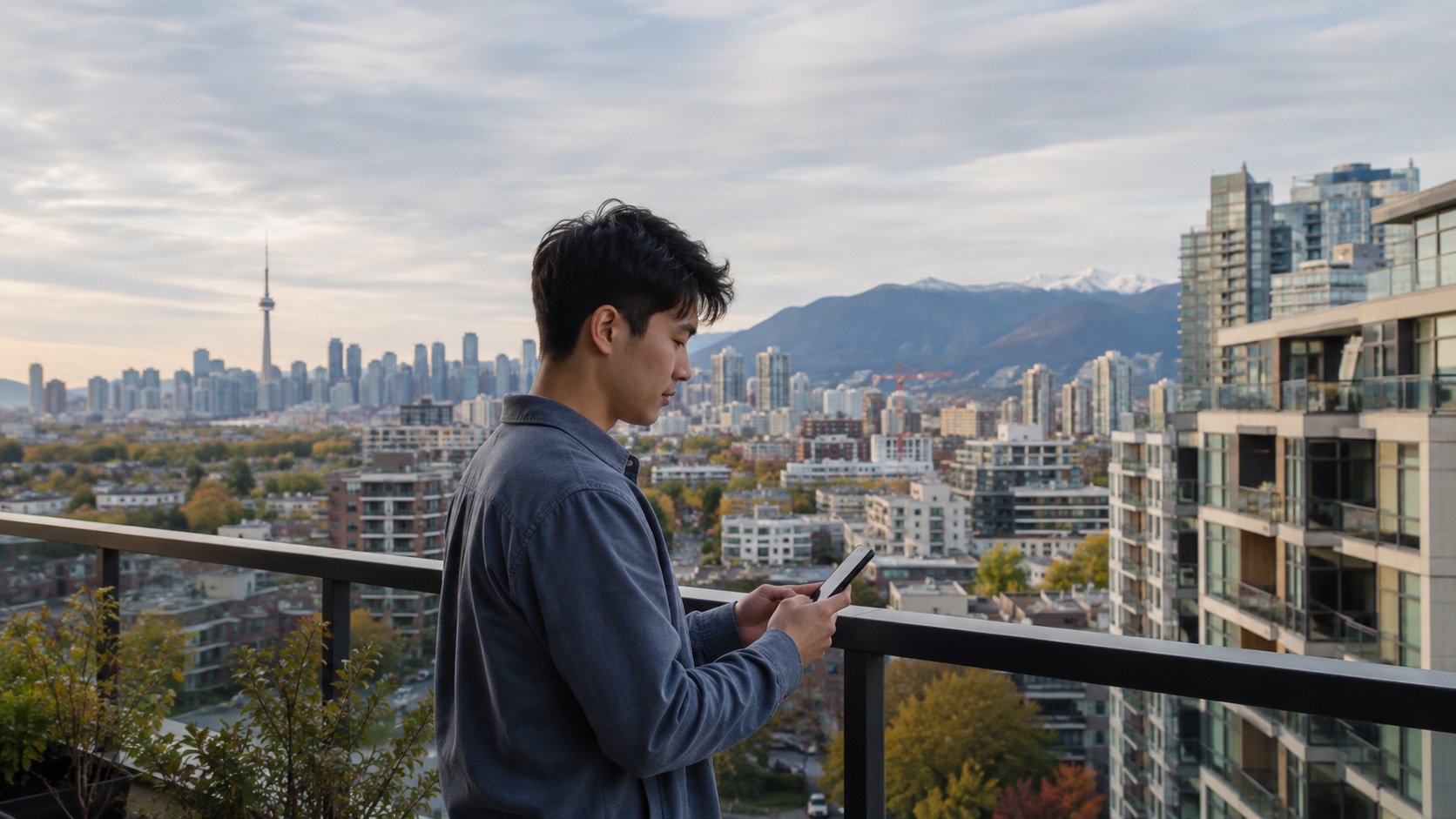 A renter compares housing costs and rental options in Canada.